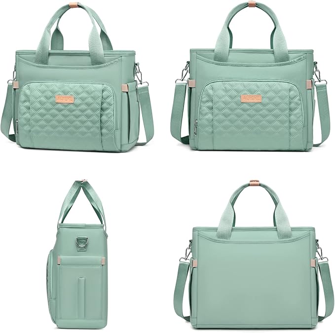 AIJIEKE Insulated Lunch Bag for Men Women, Lunch Box, Lunch Tote for Work, Large Leak Proof Cooler Bag with Removable Strap, Reusable Adult Lunchbag, Picnic, Office, Beach, Green