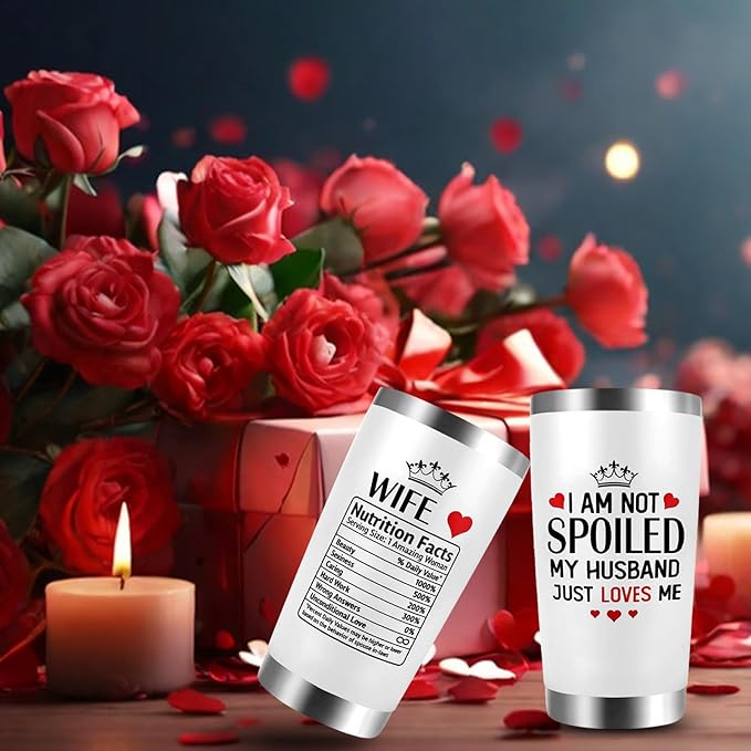 Valentines Day Gifts for Wife - Wife Gifts - Wife Tumbler, Valentine, Christmas, Mothers Day, Birthday Anniversary Wedding Present for Her, Women, Best Wife Ever Gift - 20oz Insulated Tumbler
