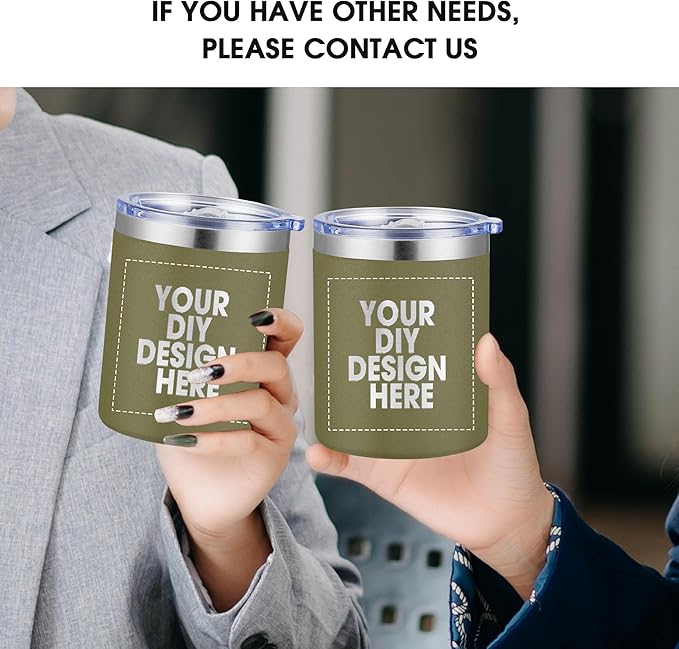 Personalized Custom Tumbler Print in USA 12oz 100Pcs Stainless Steel Travel Coffee Cup with Lid & Straw Double Wall Insulated Mug With Colorful Text Logo Photo