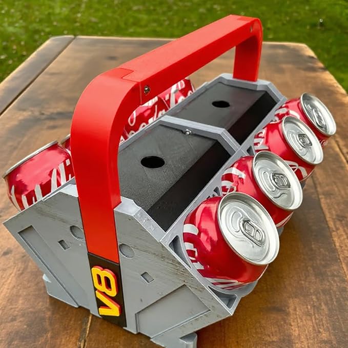 Car Engine Block Cooler Inspired Can Cooler Shaped Like Pistons,Perfect for Party Or Just A Great Gift for Your Family (4V)
