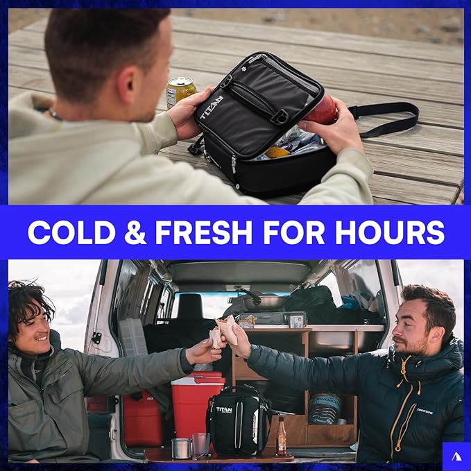 Titan High Performance Fridge Cold Expandable Insulated Lunch Box - Black/Silver