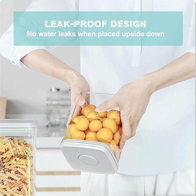 Airtight Food Storage Container - 2.1qt / 2050ml Rectangle Pop Containers With Lids, Bpa Free for Spaghetti Cereal Flour Rice Kitchen Organizer