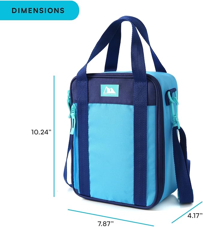 Arctic Zone Urban Lunch Box Combo with 210g Ice Pack and Sandwich Container, True Blue