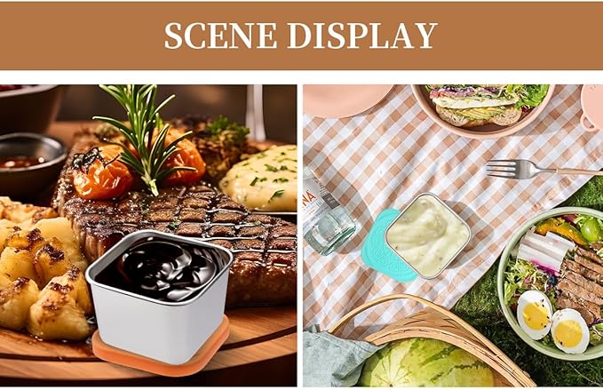 6 Pack 6oz Stainless Steel leak-proof Snack Box Portable Sealed Food Storage Box, a versatile food container for kids, fitness, picnic and travel