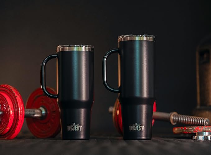 Beast 42 oz Tumbler Stainless Steel Vacuum Insulated Coffee Ice Cup Double Wall Travel Flask (Matt Black)