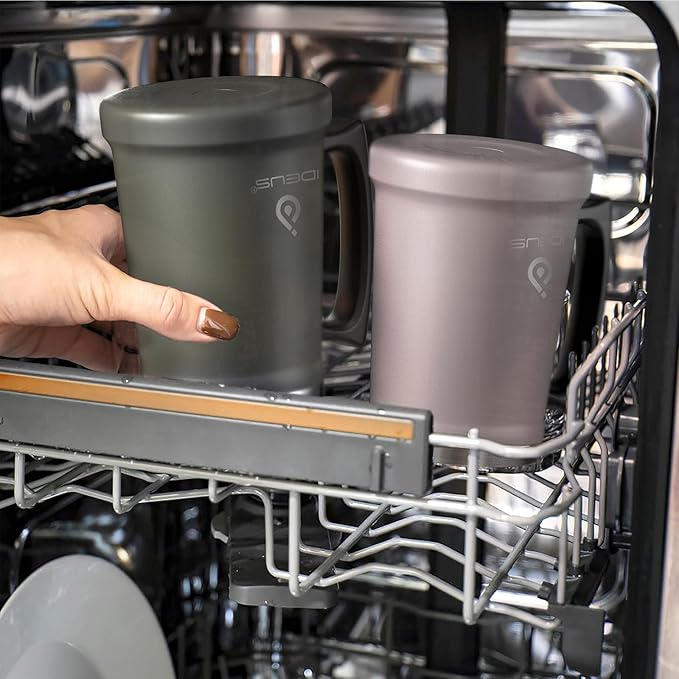 Ideus Insulated Beer Stein, 24/32oz Stainless Steel Double Walled Beer Mug Giant Bar Drinkware Metal Beer Cup with Big Grip Handle (24oz (710ml), Dusty Pink)