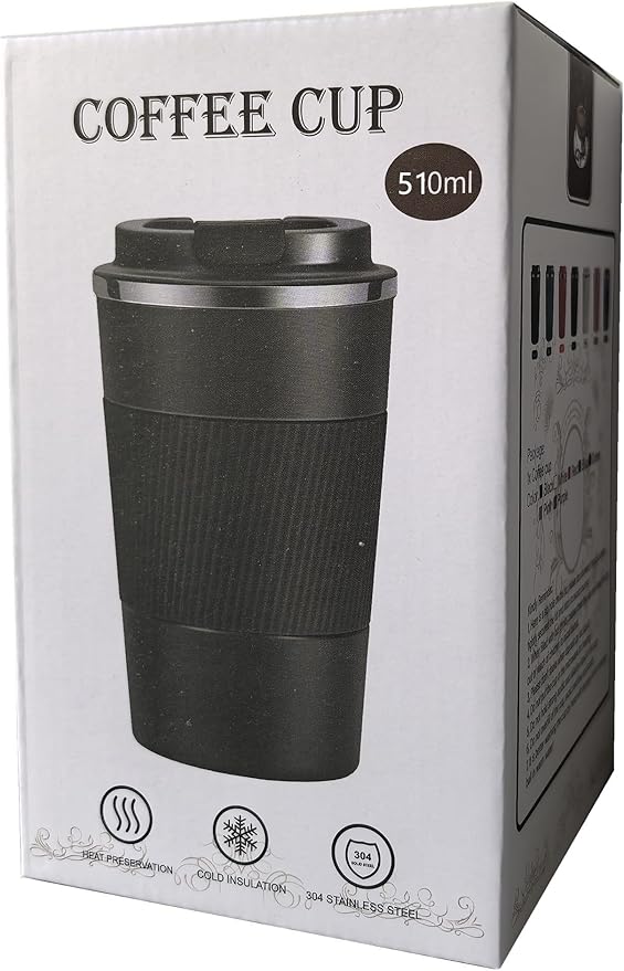 17oz Travel Coffee Cups Insulated Mug Thermal Tumbler to Go with Lid Leak Proof Reusable Stainless Steel Coffee Mug Spill Proof for Hot and Iced Cold Drinks (Purple, 510ml)