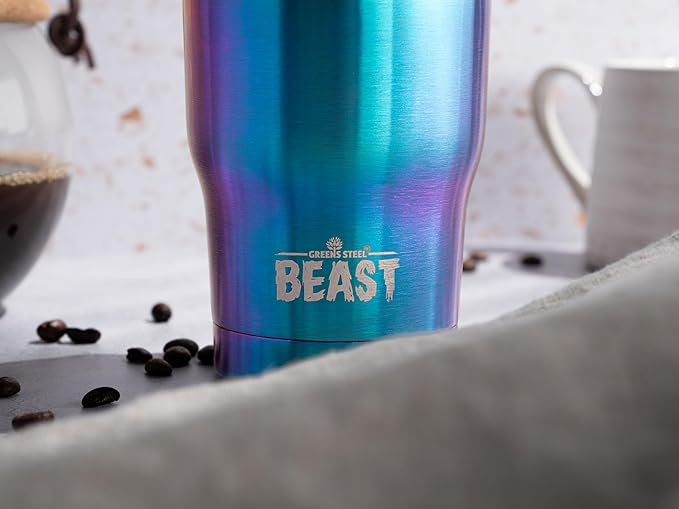 Beast 30 oz Tumbler Stainless Steel Vacuum Insulated Coffee Ice Cup Double Wall Travel Flask (Rainbow)