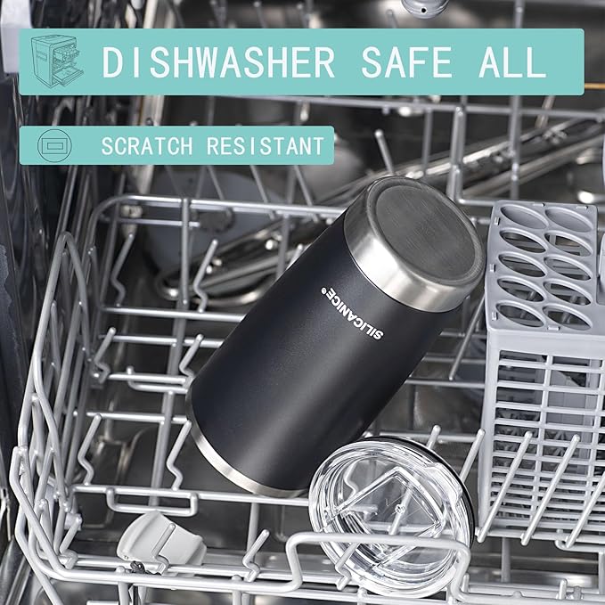 White 20 oz Stainless Steel Double Wall Vacuum Insulated Tumbler with Slidable Lid,Dishwasher Safe & Spill Proof Travel Coffee Cup & Mug For Women,Durable Coating Scratch Resistant Outdoor,Hot Cold