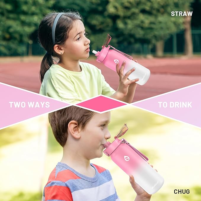 32oz Water Bottle with Removable Straw and Spout Lid Two Ways to Drink, 18/10 Stainless Steel Insulated Water Bottle, BPA-Free, Leak Proof, Double wall, for Sports, Gym