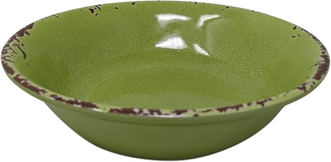 Gianna's Home 12 Piece Rustic Farmhouse Melamine Dinnerware Set, Service for 4 (Green)