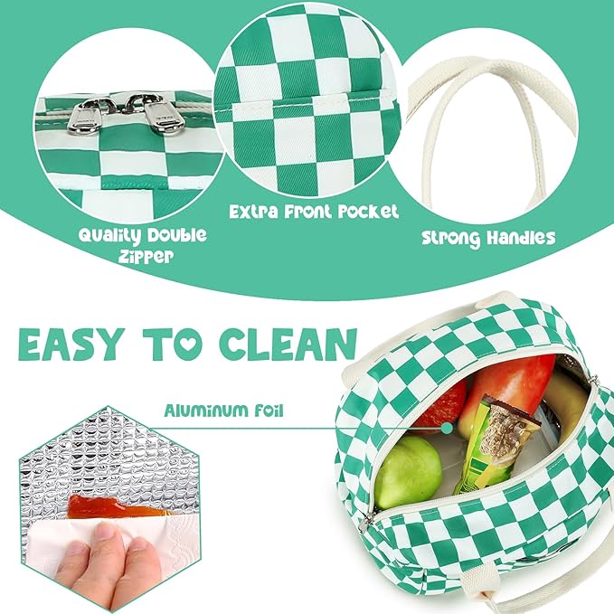 Bluboon Lunch Box for Women Cute Lunch Bag Reusable Insulated Lunch Bags Large Capacity Lunchbox Cooler for Work Picnic or Travel