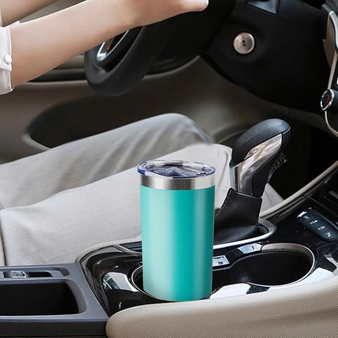 20 oz Skinny Tumbler with Lid and Straw,Stainless Steel Vacuum Insulated Tumbler Cup Double Wall Leak-proof Coffee Mug,Travel Thermal Water Tumbler for Home,Office,Outdoor(Teal,4)