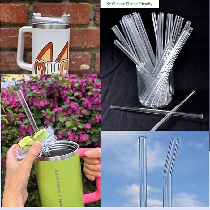 Straws for Stanley 40 oz Cup, Replacement Straw and Straw Topper for Stanley Cup 40oz, Spill Proof Straw Stopper, 6 Reusable Straws Leakproof Straw Cap Accessories for Stanley Cup, Clear