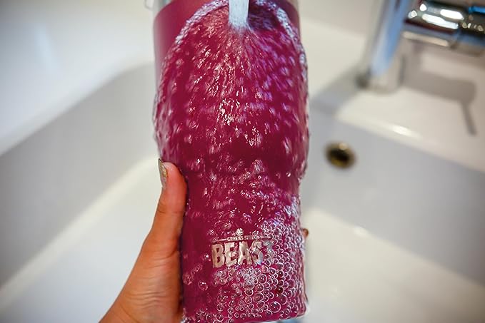 Beast 20 oz Tumbler Stainless Steel Vacuum Insulated Coffee Ice Cup Double Wall Travel Flask (Cranberry Red)