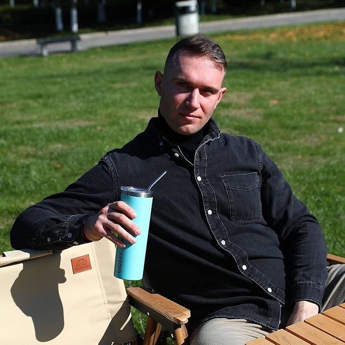 BJPKPK 20 oz Stainless Steel Skinny Tumbler, Iced Coffee Travel Sublimation Mug Insulated Metal Water Tumbler Thermal Cup With Lid,Purple