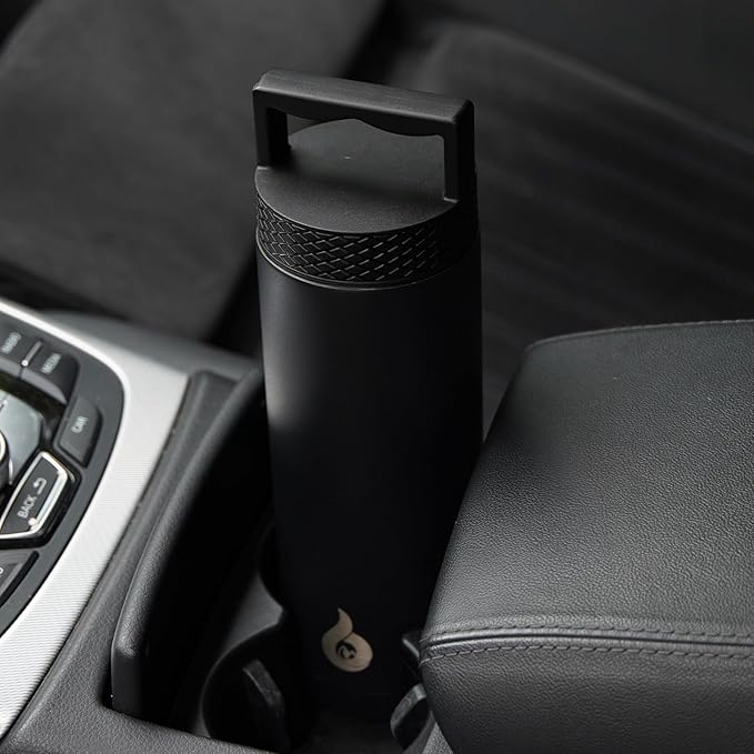 BJPKPK Insulated Water Bottles, Dishwasher Safe 18 oz Water Bottle with Handle, Leakproof BPA Free Water Jug, Stainless Steel Thermo for Sports, Black