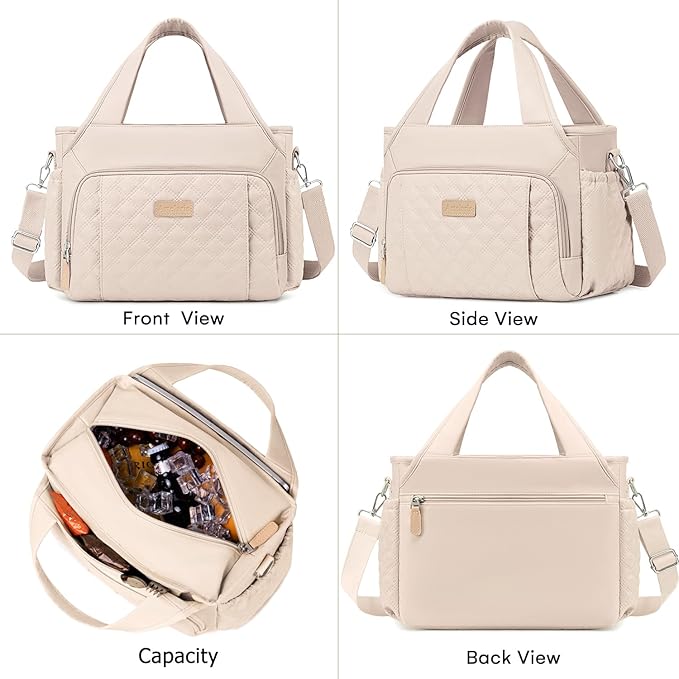 Artelaris Lunch Bag for Women,Insulated Lunch Bag for Work, Large Leakproof Cooler Purse with Side Pockets & Removable Shoulder Strap Women's for Beach Cute Lunch Bags