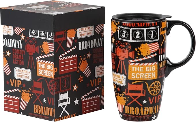 Topadorn Ceramic Mug Porcelain Latte Cup Coffee Mug with Gift Box 17oz.Movie Topic