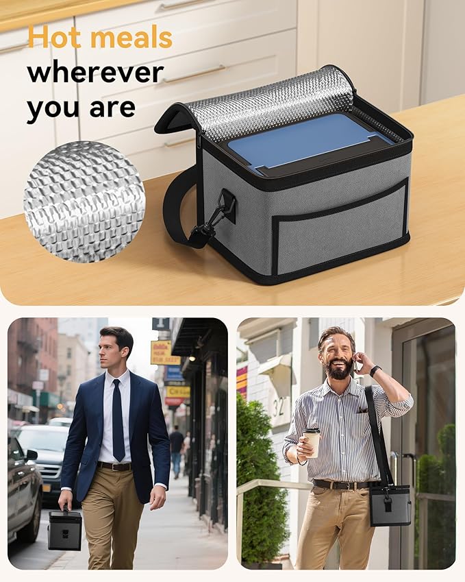 Yofidra Cordless Electric Heated Lunch Box: 6.3 Cups Self Heating Lunch Box with Battery, Timer & Temperature Control, Extra Large Portable Food Warmer for Adults, Men & Women in Office Car Outdoor