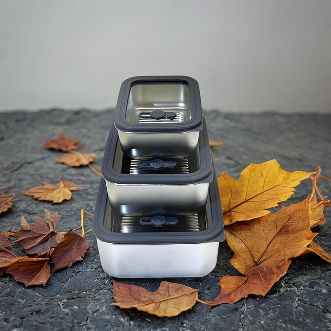 Stainless steel food storage containers leak proof & airtight lids for Kitchen,stainless steel bowl,meal prep lunch box,freezer and microwave safe (Blue)