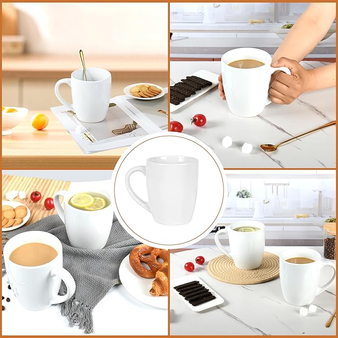 27OZ Extra Large Ceramic Coffee Mug, Jumbo Coffee Mugs, Big Tea Cups with a Large Handle for Office and Home set of 2 (White)