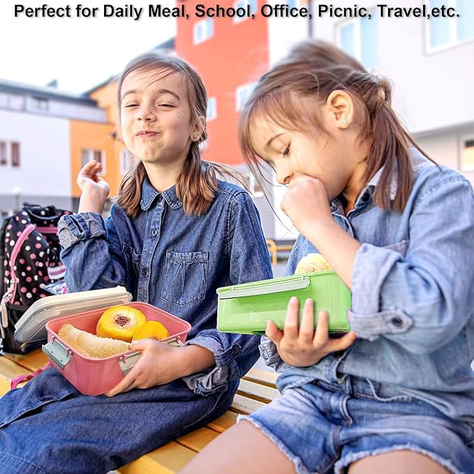 3 Pack Salad Lunch Box Food Storage Containers, 47oz Bento Box To Go Container with Lids, Meal Prep Containers with Removable Tray & Dressing Pots for Kids and Adults, Reusable and Microwavable