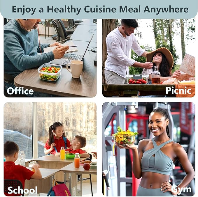 12 Pack Glass Food Storage Container Set with Snap Locking Lids Airtight, Stackable Borosilicate Glass Meal Prep Containers, Microwave, Oven, Freezer and Dishwasher Safe (Gray)