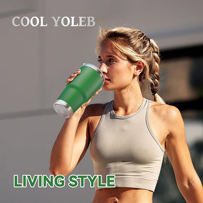 30 oz Tumbler with Lid Stainless Steel Tumblers Vacuum Insulated Cup Reusable Powder Coated Travel Mug Double Wall Leak Proof Portable Cups Keep Cold Drinks for 12 Hours, Dark Green, 1 Pack