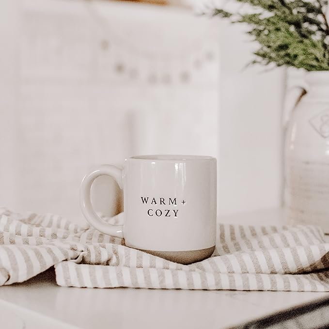 Sweet Water Decor Warm and Cozy Stoneware Coffee Mugs | Christmas Coffee Mugs | Microwave & Dishwasher Safe | 14oz Coffee Cup | Fall Gifts | Christmas Gifts for Her