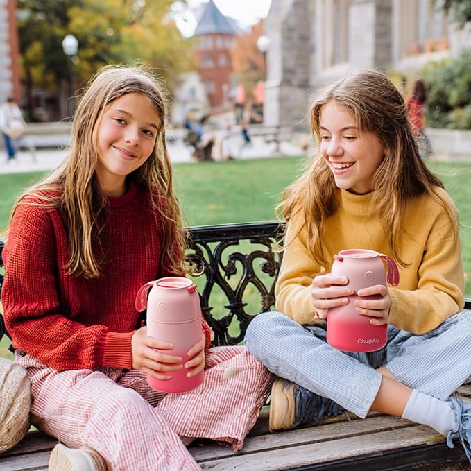 Thermo for Hot Food for Adults Kids | Wide Mouth, 26 oz Insulated Food Jar with Spoon, Leakproof Soup Thermo for School Office Travel, Thermal Steel Lunch Container Easy to Carry (Pink)