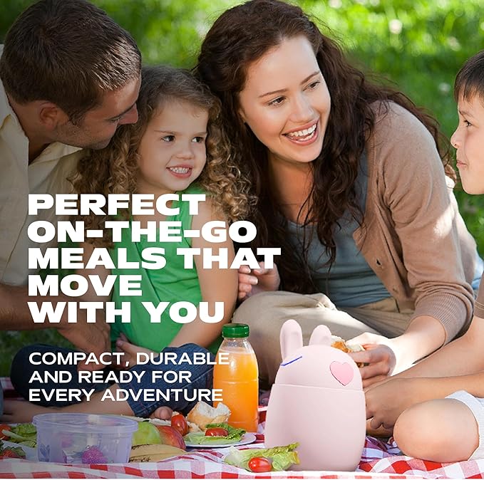 Bestie Foodie Kids Insulated Food Jar – Cute Character Lunch Container for Children, BPA-Free Stainless Steel, Leakproof & Vacuum Sealed, Keeps Food Hot or Cold, Easy to Clean, 16oz