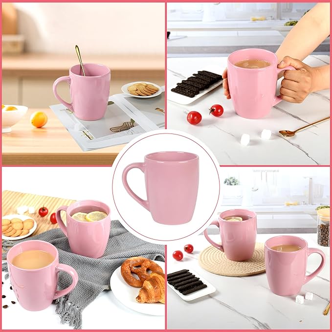 27OZ Extra Large Ceramic Coffee Mug, Jumbo Coffee Mugs, Big Tea Cups with a Large Handle for Office and Home set of 2 (Pink)