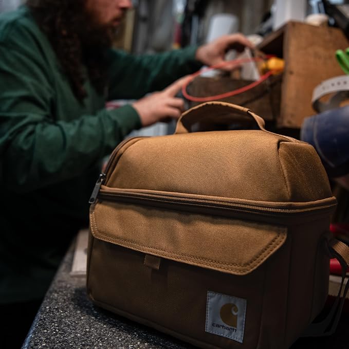 Carhartt 12 Can Two Compartment Lunch Box | Durable, Fully-Insulated Lunch Bag for Women & Men, Duck Blind Case, Large Lunchbox (Rose Tint)