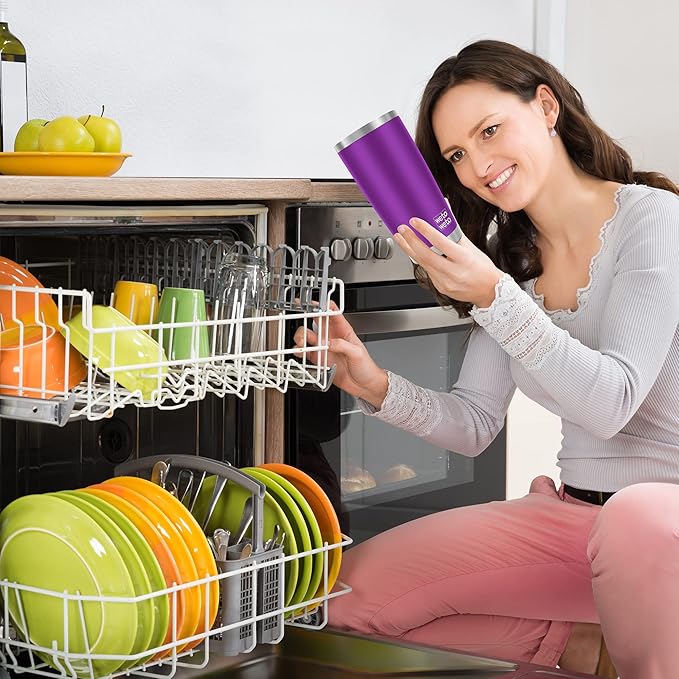 WETOWETO 20oz Insulated Stainless Steel Tumbler, Double Wall Vacuum Leak-proof Travel Coffee Mug, Powder Coated Water Cup (Purple, 1 Pack)