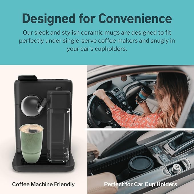 Travel Mug – Travel Coffee Tumbler – On the Go Coffee Mug – Microwave & Dishwasher Safe Green CoffeeTumbler - Gifts for Women Men Him Her – 12oz – Emerald