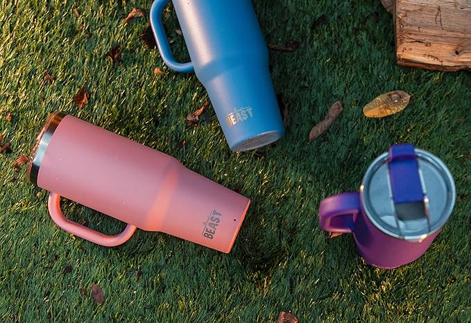 Beast 42 oz Tumbler Stainless Steel Vacuum Insulated Coffee Ice Cup Double Wall Travel Flask (Blossom Pink)