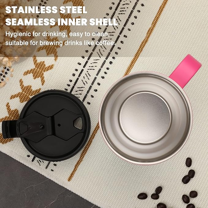 HAUSHOF 24 oz Travel Mug with Handle, Stainless Steel Vacuum Insulated Coffee Travel Mug, Double Wall Travel Mugs with Leakproof Lid, BPA Free