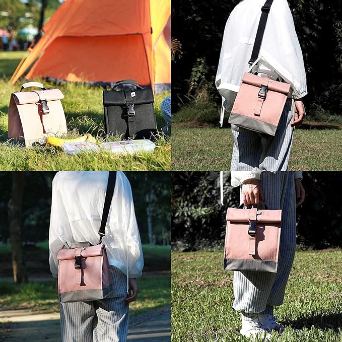 SUNNY BIRD Insulated Lunch Bag Pink Lunch Box Small Cooler Bag for Women, Girls, Adults and Teens (Pink)