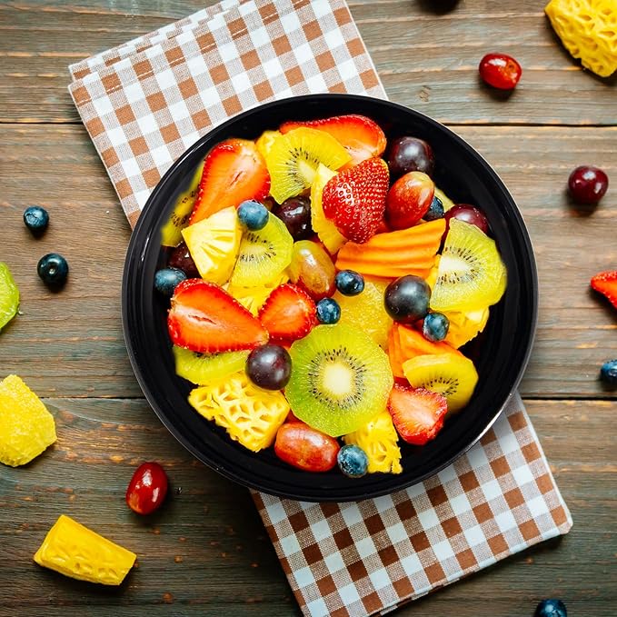 bUCLA 50Pack Black Plastic Bowls - 10oz Disposable Black Plastic Salsa/Serving Bowls - Ideal for Party & Halloween