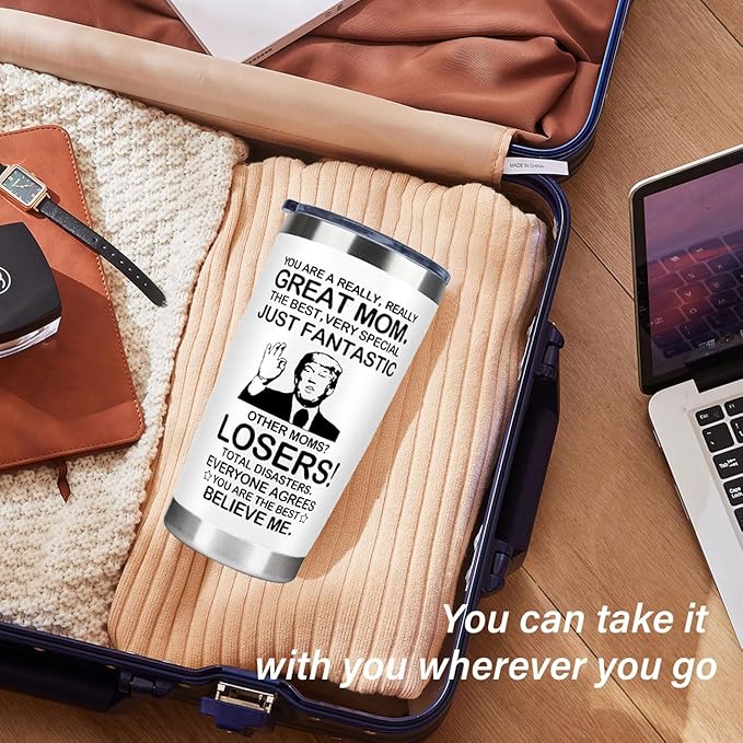 MFGNEH Gifts for Mom from Daughter,Son,Christmas Birthday Gifts for Mom,New Mama Gift,Grandma,Nana,Wife Women,Funny Mothers Day Mama Gift,20oz White Stainless Steel Tumbler Mug