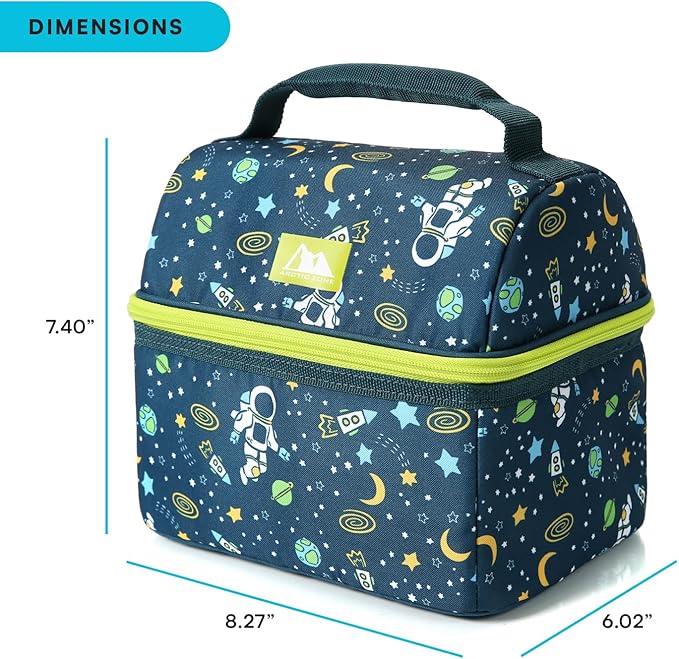 Arctic Zone Kids Lunch Bucket Combo with 210g Ice Pack and Sandwich Container, Space Odyssey