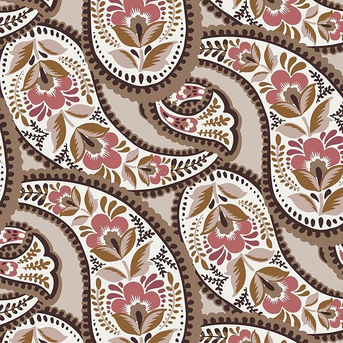 Premium Cotton Lunch Bag, Blooming Paisley, One Size