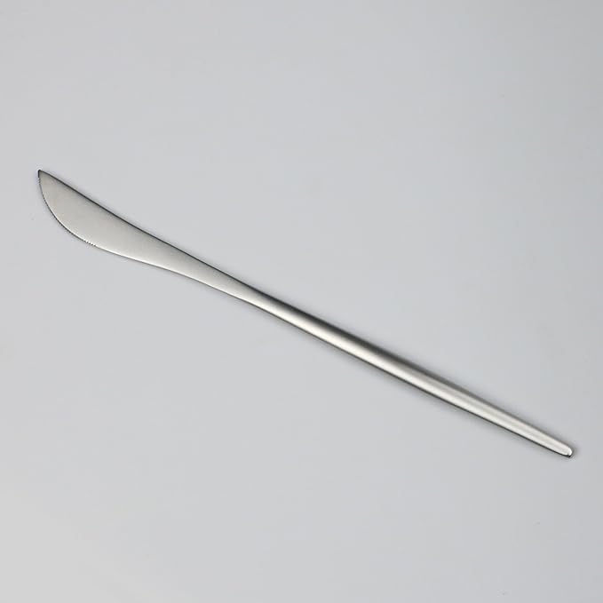 5-Pieces Luxury Silver 18/10 Stainless Steel Flatware Set, Matte Finish, Service for 1