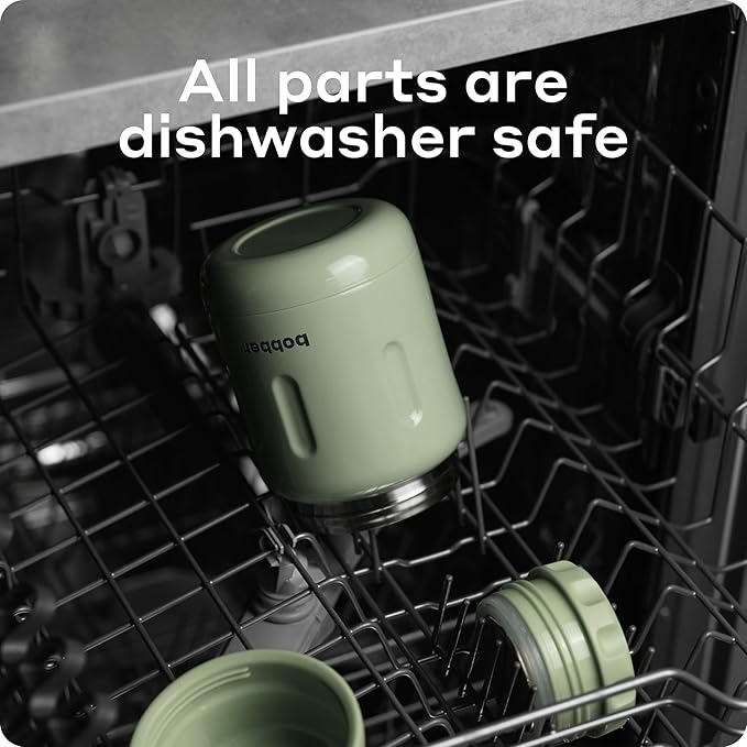 BOBBER 16 oz Insulated Stainless Steel Thermos for Hot Food, Extra-Wide Mouth Soup Container with Spoon and Bowl - Keeps Rice and Pasta Hot for 10 Hours and Salads Cold for 15 Hours (Green)