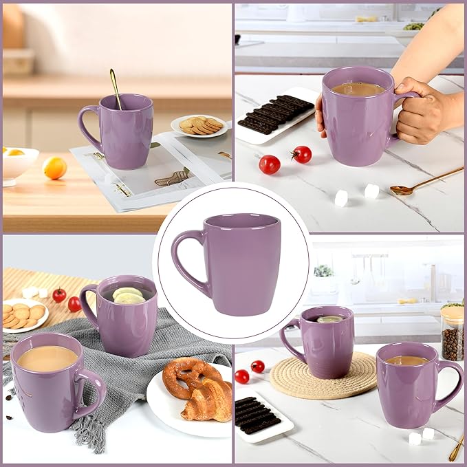 27OZ Extra Large Ceramic Coffee Mug, Jumbo Coffee Mugs, Big Tea Cups with a Large Handle for Office and Home set of 2 (Purple)