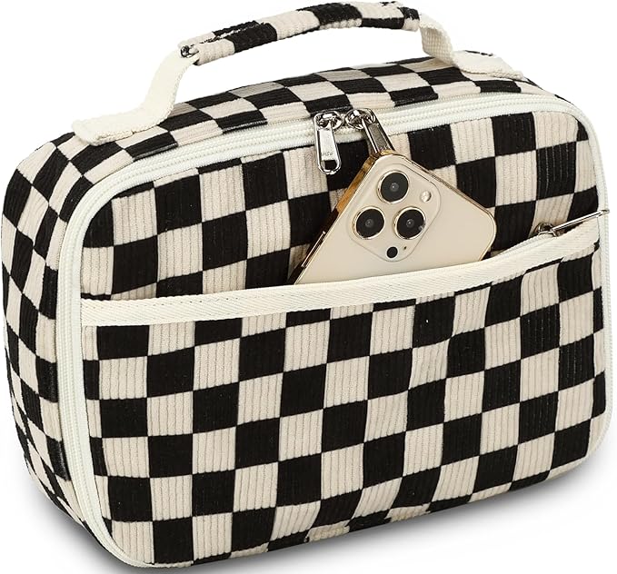 Bluboon Kids Girls Lunch Bag Insulated Lunch Box for school Corduroy Lunch Cooler Organizer School Kids Lunch Tote