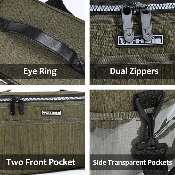 Tirrinia Insulated Lunch Bag for Women Men, Leakproof Lunch Box Containers for Adult, Work, School, Soft Lunchbox for Kids,Boys, Adult Cooler Bag for Picnic Hiking Beach,Olive