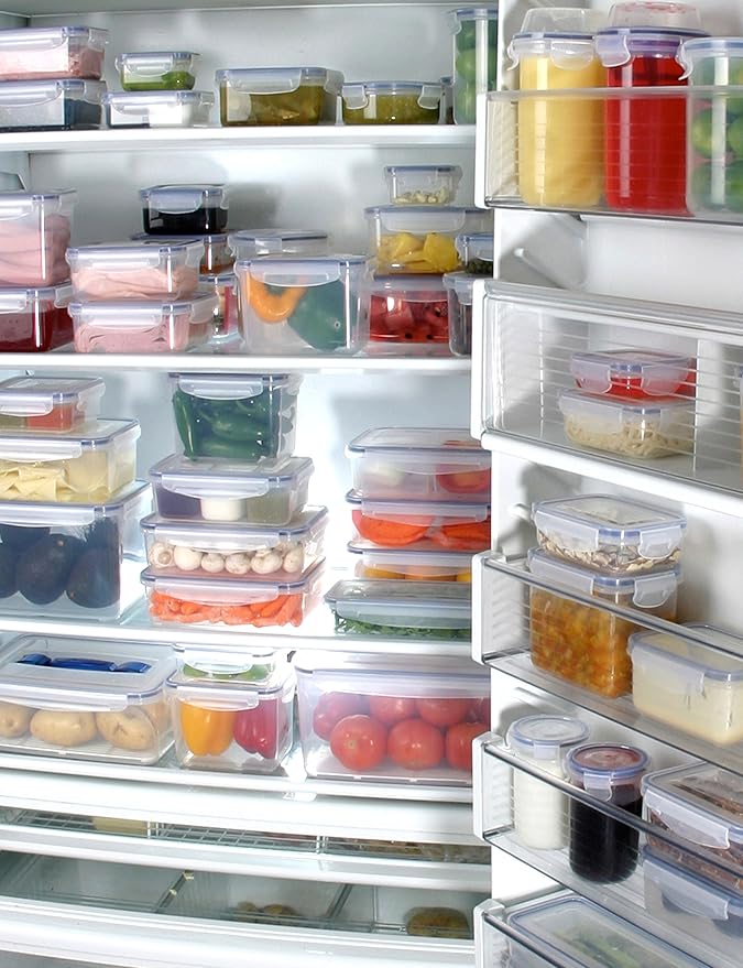 Popit! 8 Clear Food Storage Containers Set, Microwave and Freezer Safe, Little Big Box