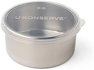 U Konserve Stainless Steel Round Food Storage Bento Box Container, Leak Proof Silicone Lid Dishwasher Safe - Plastic Free, 16oz